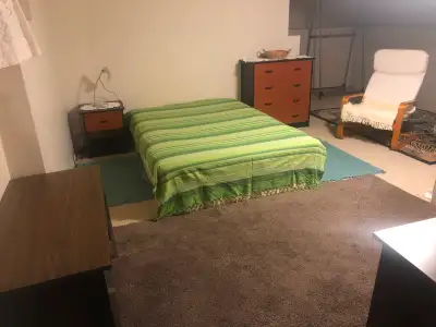I have one large furnished room for rent, with some space for storage, in the basement of a house in...