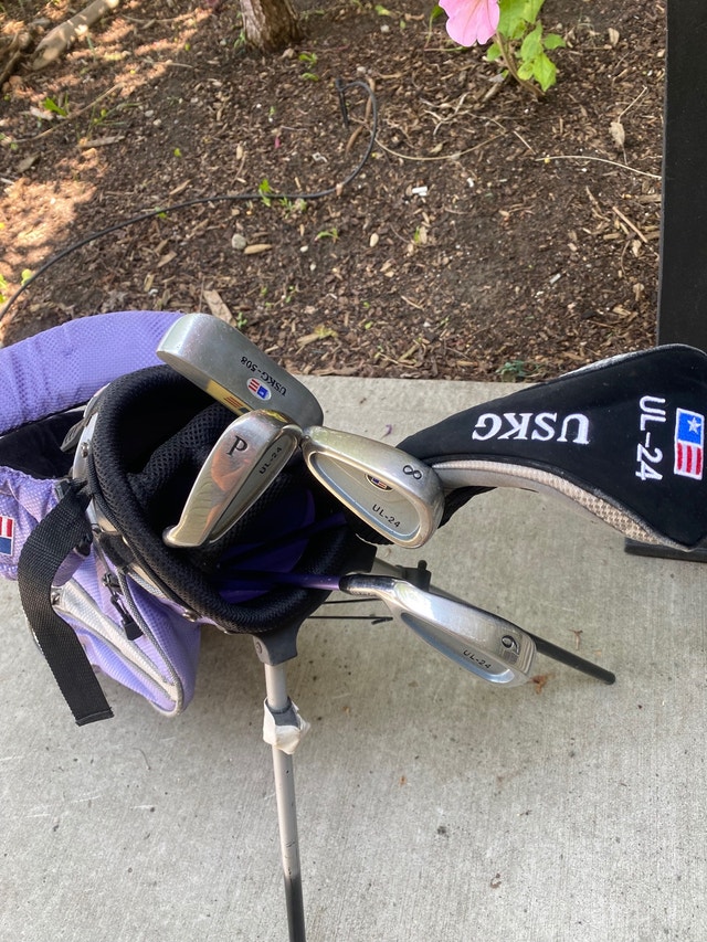 U.S. Kids Golf UL24 Purple 4531 Left Handed Set w/ Bag, 6Iro Golf