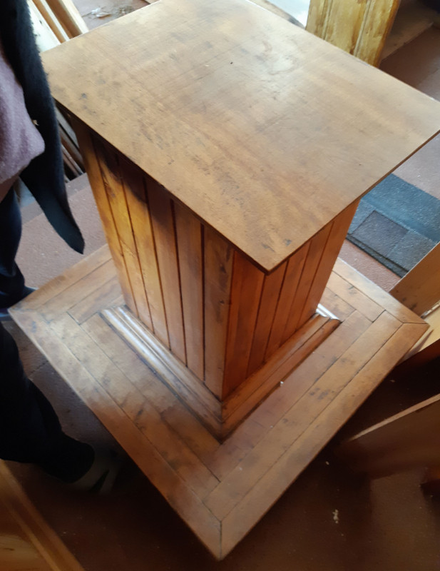 Antique Orange Lodge Pulpit Podium Table Butchers Block Other Tables