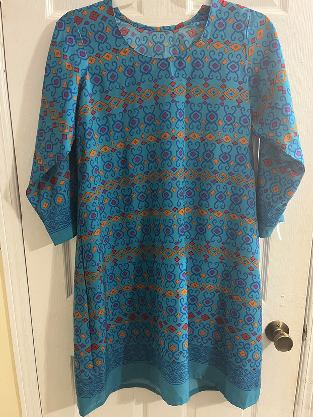 #21 - Colourful blue Kurta Brand New Large Great for Summer in Women's - Tops & Outerwear in Mississauga / Peel Region