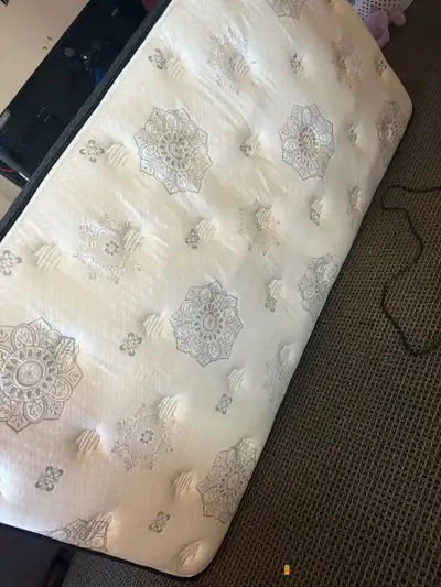 Twin bed frame with bed., View more