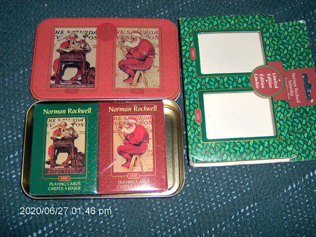 Norman Rockwell Tin Set Playing Cards $10.00 in Arts & Collectibles in Markham / York Region - Image 2