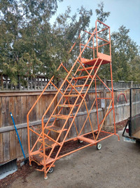 Industrial ladder on wheels