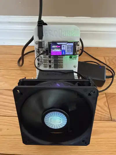 Used Bitaxe NerdQaxe++ 4.8TH/s Bitcoin Miner for sale. Hashrate is around 4.8TH/s It has been runnin...