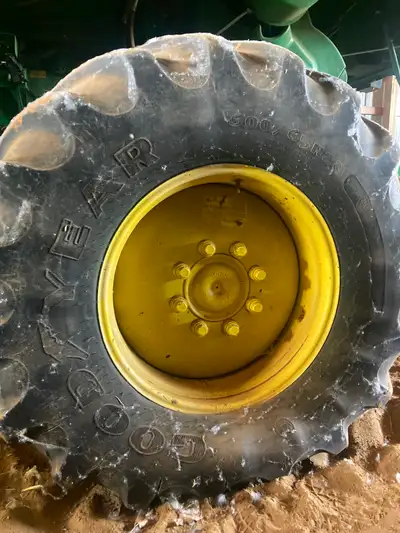 Have 2 tires and rims off a 9870 jd combine 600/65R28 size for sale $2000.00 for both, call or text...