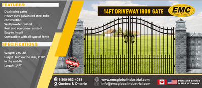 20FT Decorative Iron Gate “Arrow”, View more
