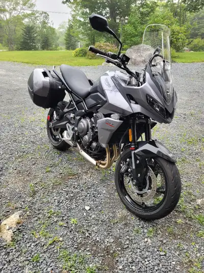 Like new bought this spring 2023 660 Triumph Tiger Sport , 1 1/2 years full warranty remaining, 3 cy...