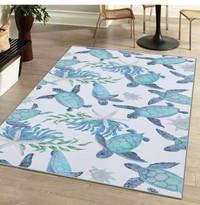 Tritard Coastal Sea Turtles Area Rug - new: size 5’x3’