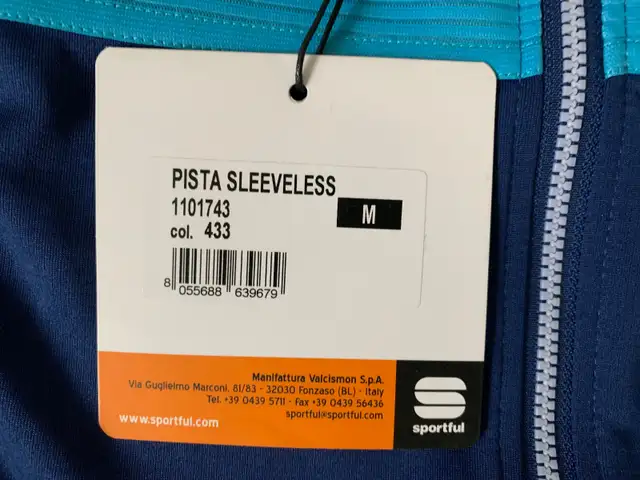 SPORTFUL PISTA SLEEVELESS MAILLOT VÉLO HOMME MEDIUM NEUF in Clothing, Shoes & Accessories in Lévis - Image 4