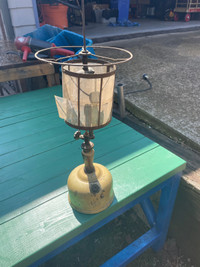 Vintage Coleman lantern with mica shade 