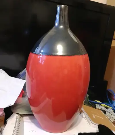 HAND PAINT CERAMIC VASE MADE IN VIETNAM 13" TALL, View more