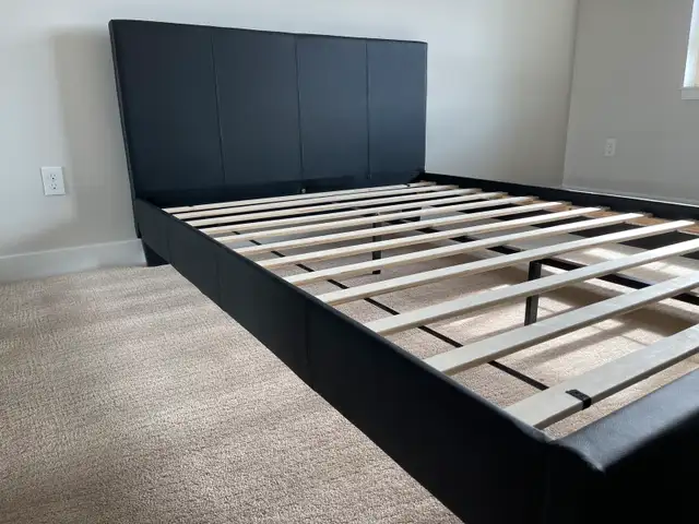 BNIB Plain black leather platform bed all sizes available  in Beds & Mattresses in Chilliwack - Image 11