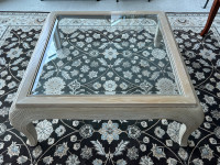 Glass Tooped Coffee Table & Matching End Table