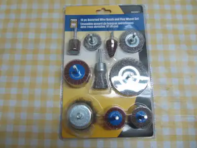 Powerfist Item 8505851 10pc Assorted Wire Brush & Flap Wheel Set, View more