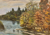 Vintage Landscape Oil On Board (Signed - C. Wright)