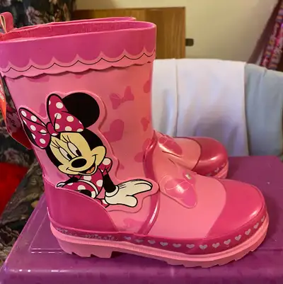 child’s Minnie Mouse rubber boots, View more