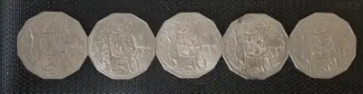Australian Fifty Cent Coins QEII, View more