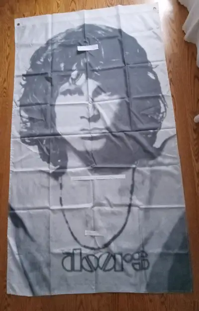THE DOORS FLAG-JIM MORRISON BLACK&WHITE HUG 34 1/4 X 60 1/2 IN., View more