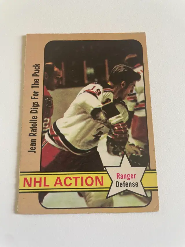 1972-73 O-PEE-CHEE HOCKEY CARD JEAN RATELLE #48 RANGER DEFENSE in Arts & Collectibles in Saint-Jean-sur-Richelieu - Image 2