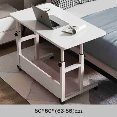 White/Black/Brown Side Table on Wheels, Rolling Bedside Laptop T, View more