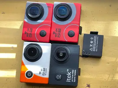 all work, and they can be used as a: dashcam, webcam, action camera. batteries are good for: 20-45 m...