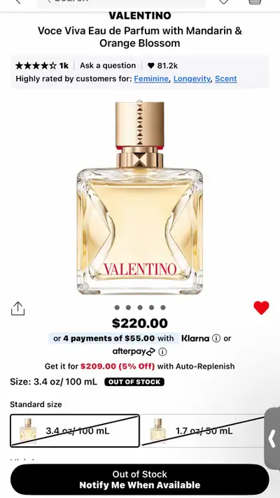 Valentino Voce Viva Eau de Parfum 100ml, View more