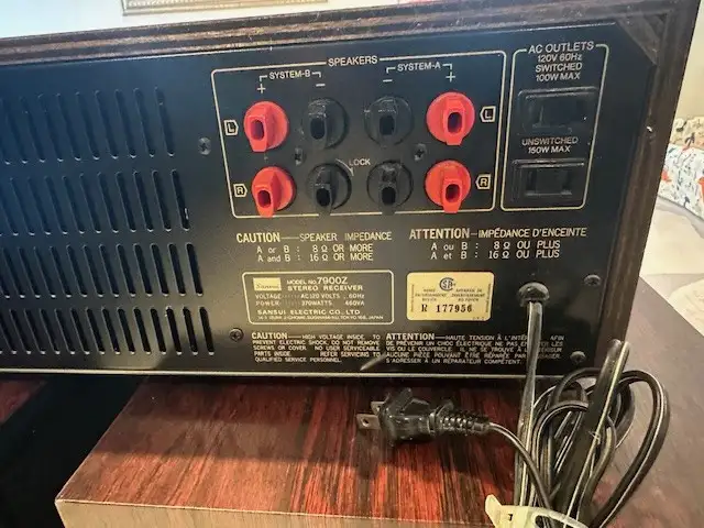SANSUI Vintage 7900Z Digital Quartz Synthesizer Stereo Receiver in Stereo Systems & Home Theatre in Markham / York Region - Image 7