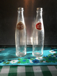 Two vintage 1950s RC,Royal crown Cola bottles for sale 10 oz.