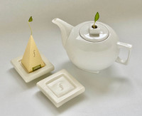 Small 12 oz Porcelain Tea Forte Teapot and Accessories