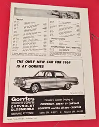 RARE 1964 CHEVELLE SEDAN GORRIES TORONTO CHEVROLET DEALER AD