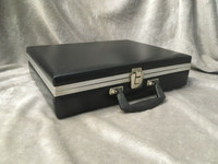 60s 70s Vintage Retro 30 CASSETTE TAPE HOLDER Black Faux Leather