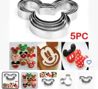 5 PCs Mickey Mouse Cookie Fondant Cutter 