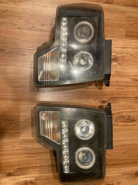 Head lights for F150 with LED strip 