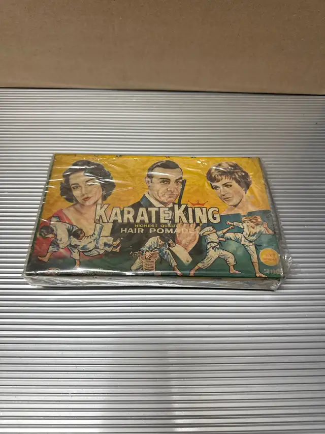 Vintage 60's  KARATE KING Hair Pomade Box James Bond Sean C63347538067587122