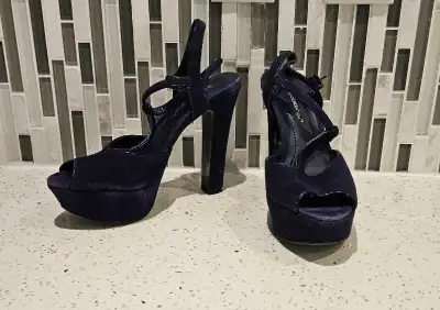 Platform heels, BCBG, Blue velvet, View more