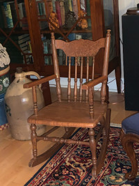 Antique oak child’s rocking chair