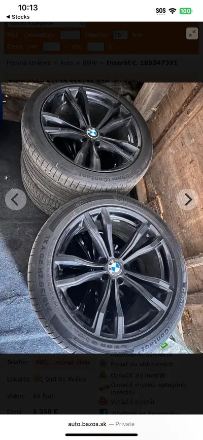 OEM set of rims and all season tires for BMW X5 ans X6 Tire size 315 35 R20 275 40 R20 All season ti...