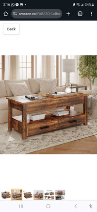 Lift Top Coffee Table with Storage Drawers- 47.2" long