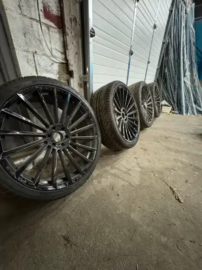 slightly used 305/30ZR26 RIMS AND TIRES. KOKO KUTURE RIMS / LEXANI TIRES Package comes with ghost fl...