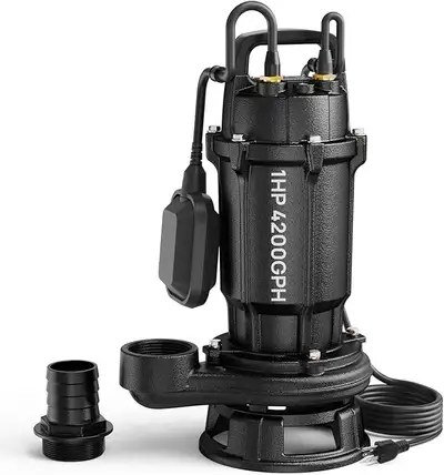 Aquastrong 1 HP Sewage Grinder Pump, 115V 4200 GPH, View more