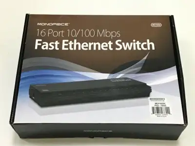 Monoprice MEH160SK 16 Port 10/100 Mbps Fast Ethernet Switch (2), View more
