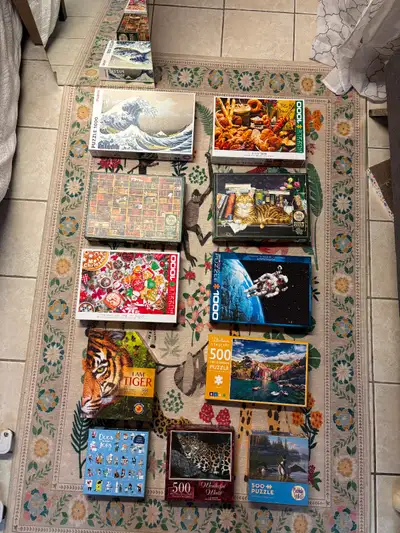 6-1000 piece, 5-500 piece puzzles