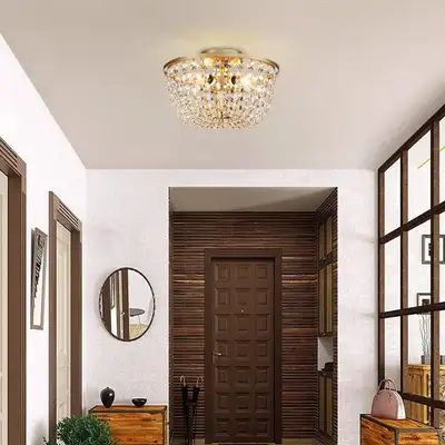 Crystal Chandelier Flush Mount Ceiling Light – Gold Modern Fixtu, View more
