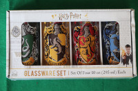 Harry Potter Glassware Set by Buffalo, 4 glasses, New in Box