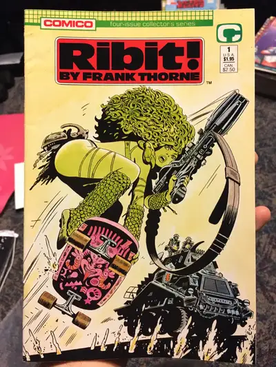 RIBIT #1, NM-, Frank Thorne, skateboard, Comico, 1989  indie, View more