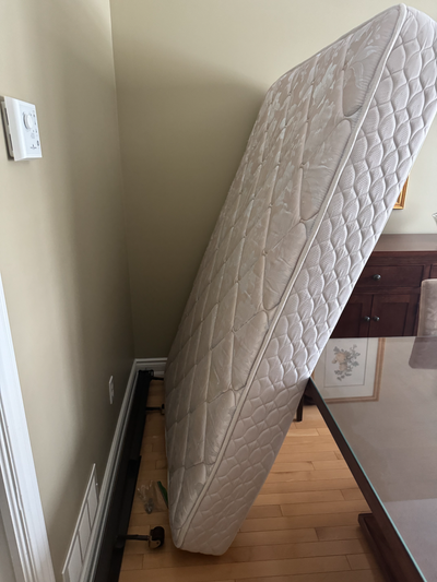 Double bed mattress, box spring and bed frame, View more