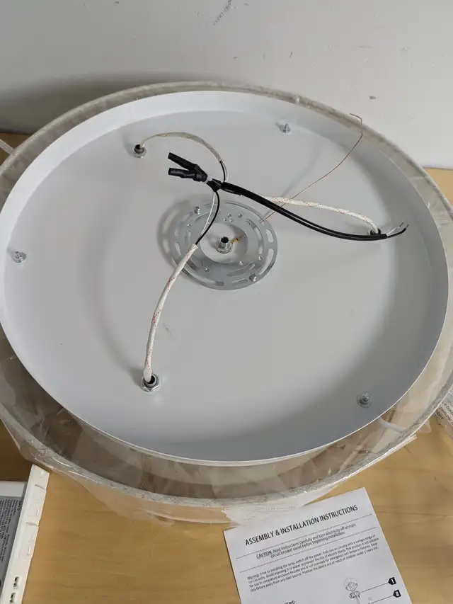 18-Inch Flush Mount Ceiling Light with Fabric Shade – Modern Far in Indoor Lighting & Fans in Mississauga / Peel Region - Image 10