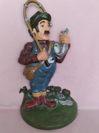 Cast Iron Fisherman Door Stopper