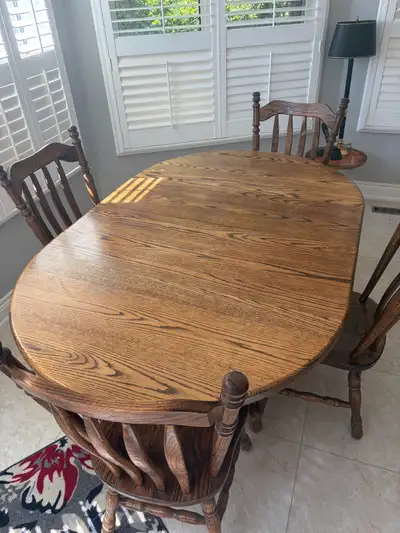Solid Oak Dining Table & Chairs, View more