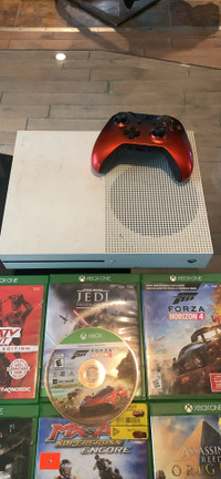 Xbox 1S, controller and 7 games